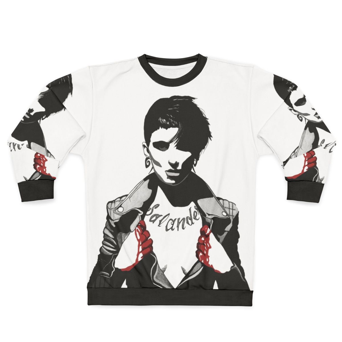 Lisbeth Salander dark gritty sweatshirt featuring a portrait design