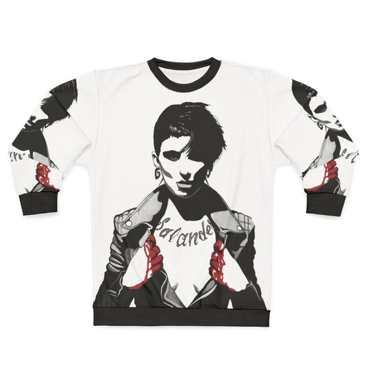 Lisbeth Salander dark gritty sweatshirt featuring a portrait design