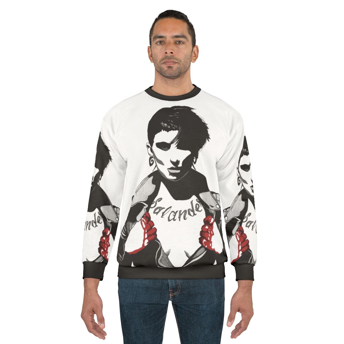 Lisbeth Salander dark gritty sweatshirt featuring a portrait design