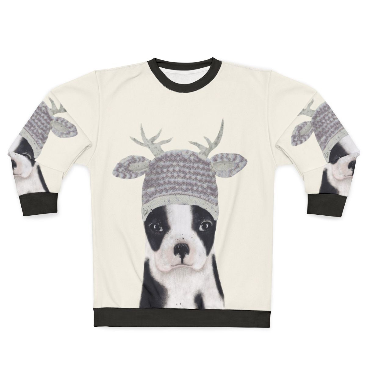 Adorable Boston Terrier Sweatshirt with Cute Dog Art