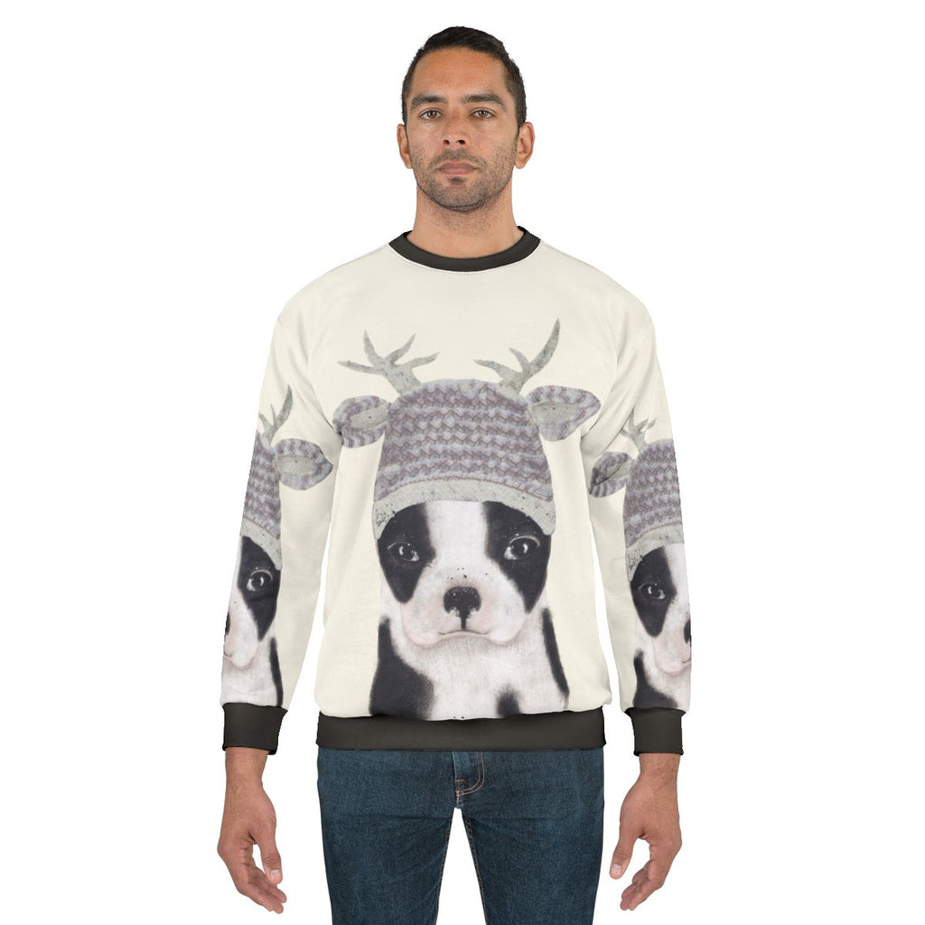 Adorable Boston Terrier Sweatshirt with Cute Dog Art