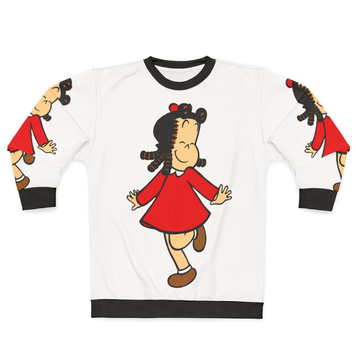 Little Lulu cartoon character on a comfortable sweatshirt