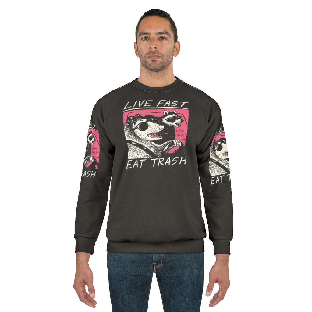 Retro 80s Live Fast Eat Trash Sweatshirt