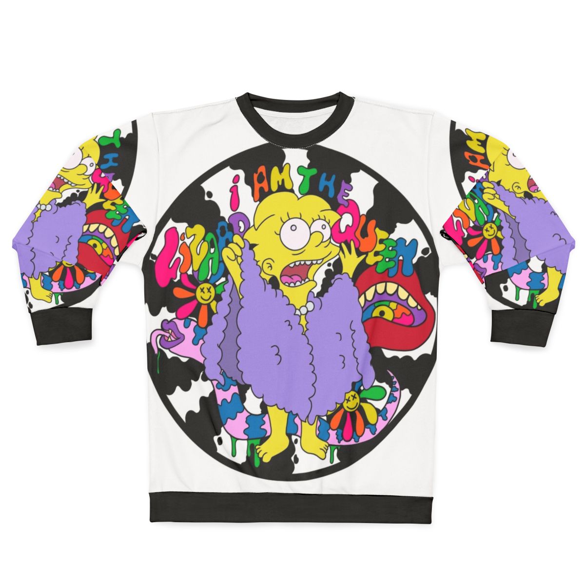 Retro psychedelic lizard queen sweatshirt