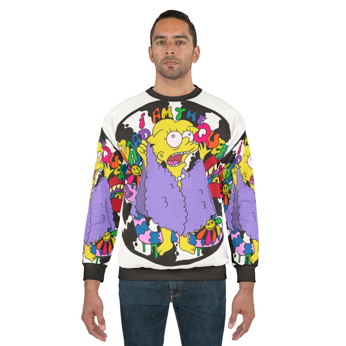 Retro psychedelic lizard queen sweatshirt