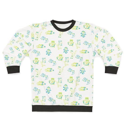 Lizard print sweatshirt with vibrant reptile pattern
