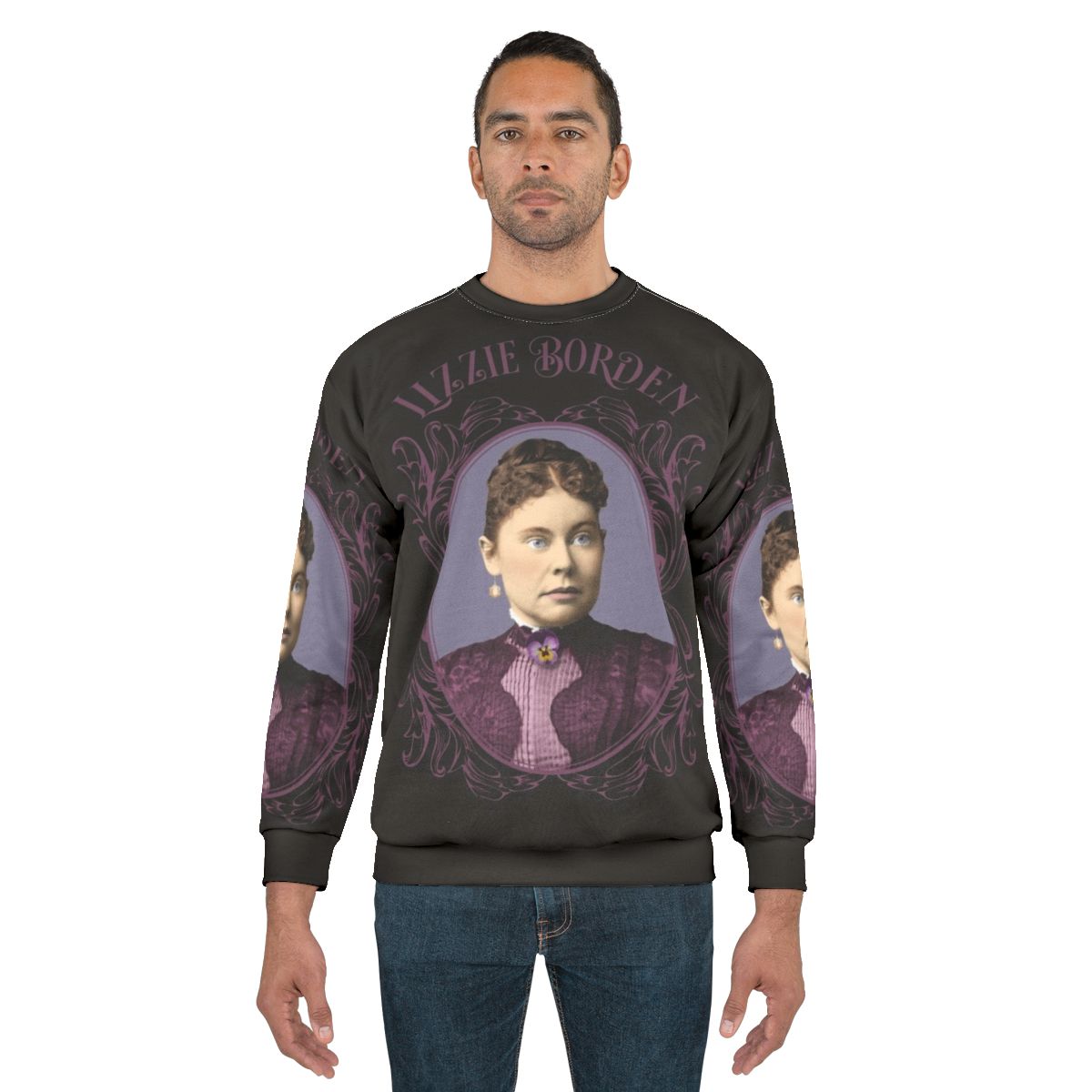 Lizzie Borden Purple Dress Pansy Brooch Sweatshirt