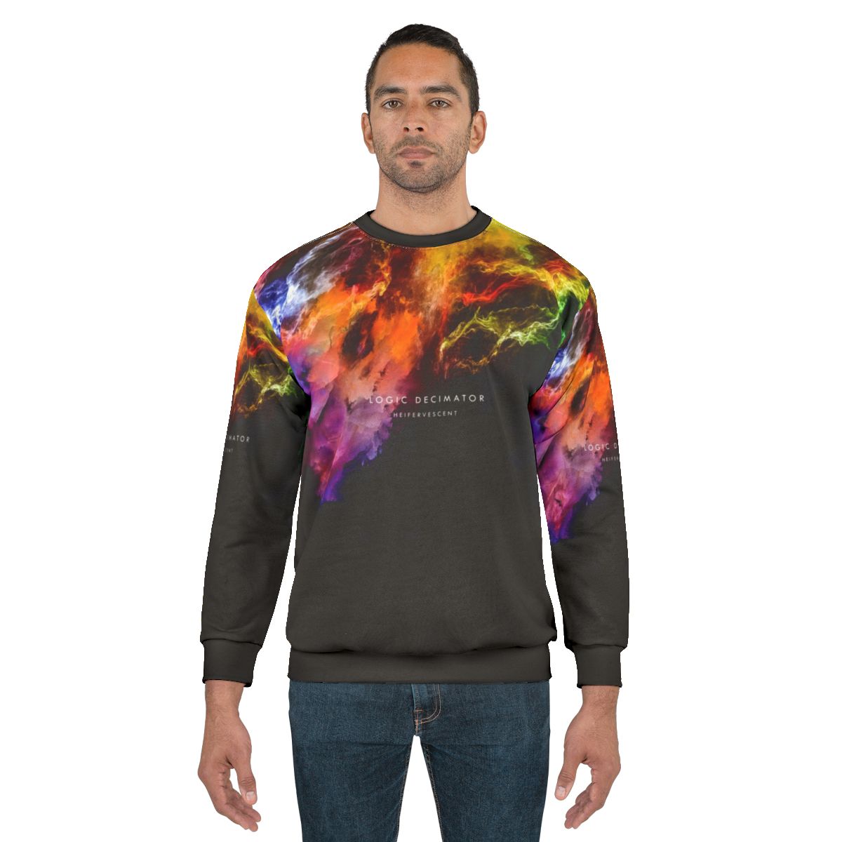 Logic Decimator all over print sweatshirt with vibrant colors