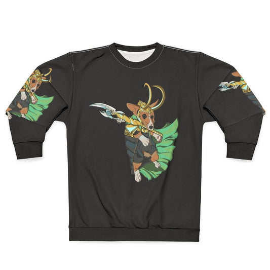 Loki Corgi of Asgard design on a sweatshirt