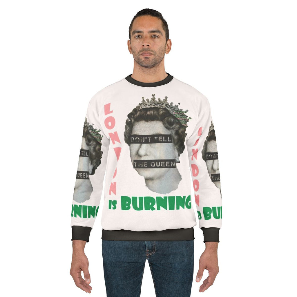 London Is Burning' punk rock music sweatshirt
