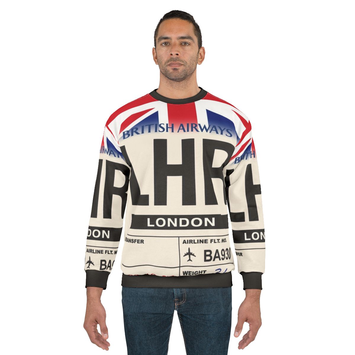 London Heathrow Airline Luggage Tag Travel Sweatshirt