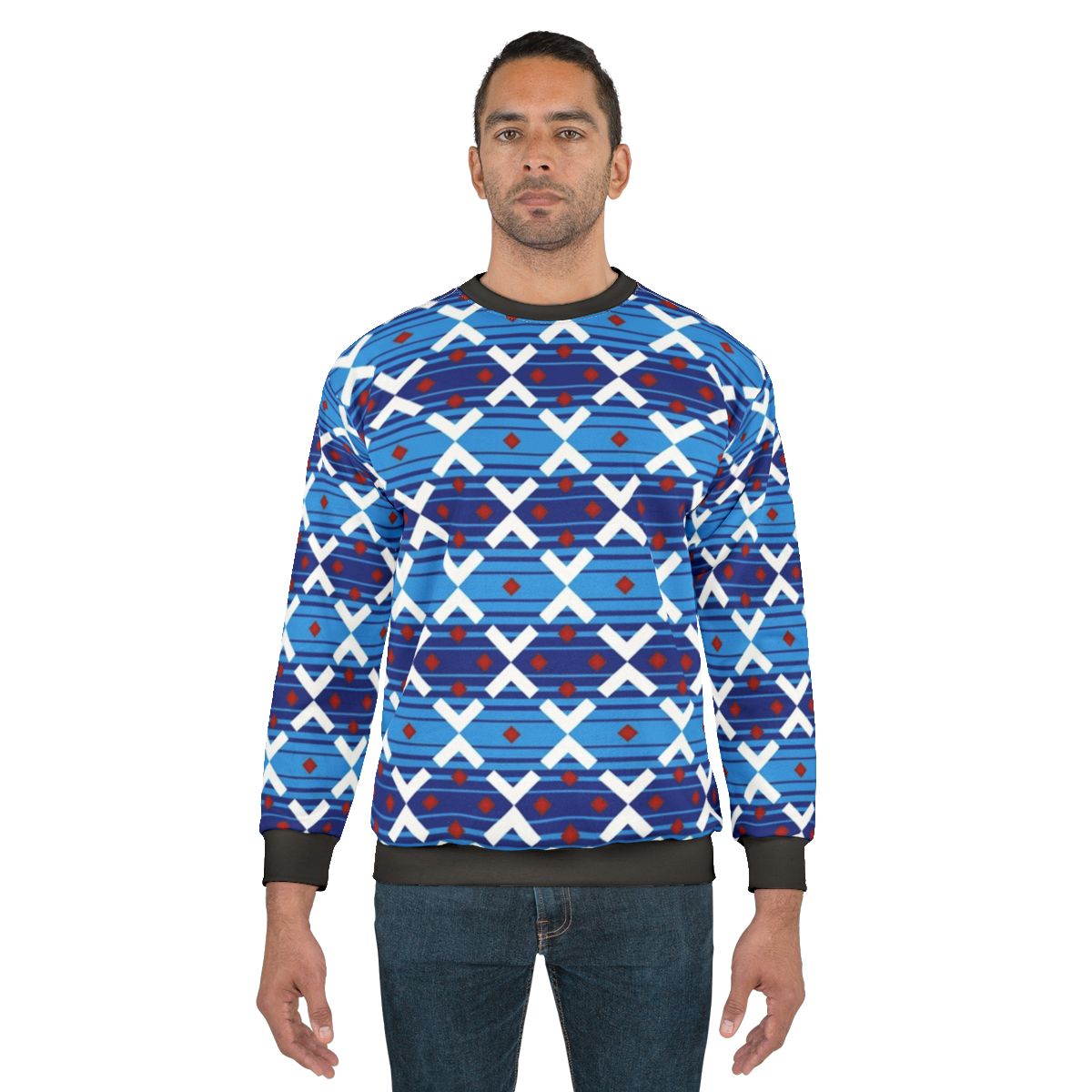 Vintage London Underground Train Seat Cover Blue Sweatshirt