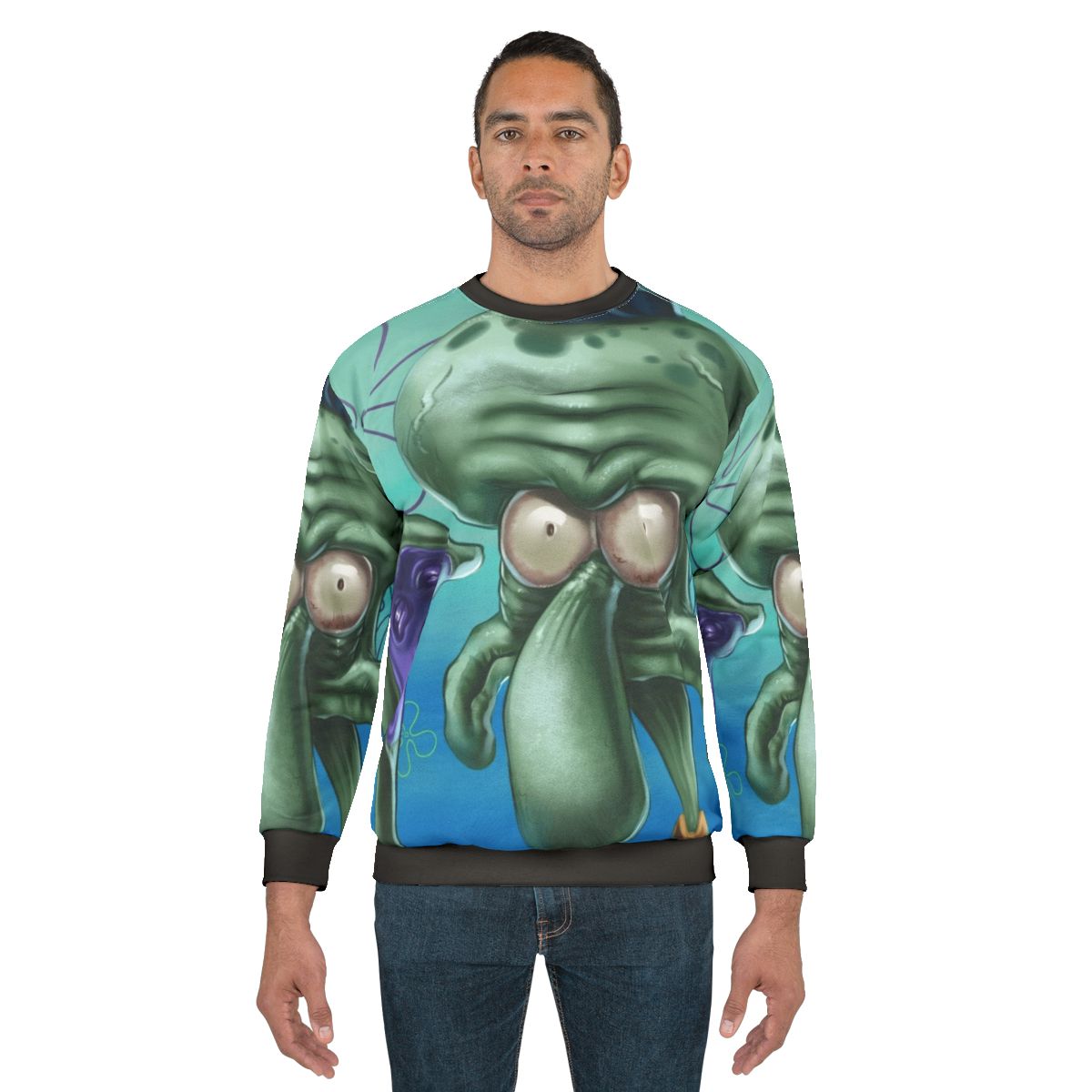 Spongebob meme "Look At Me" printed on a grey sweatshirt
