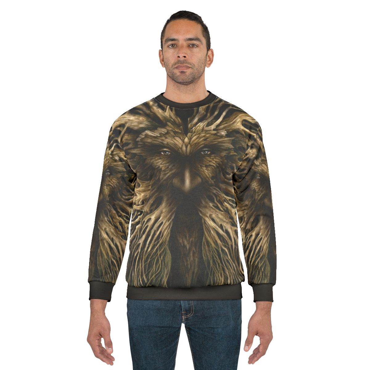 Lord of the Greenwood nature themed sweatshirt with leaf pattern design