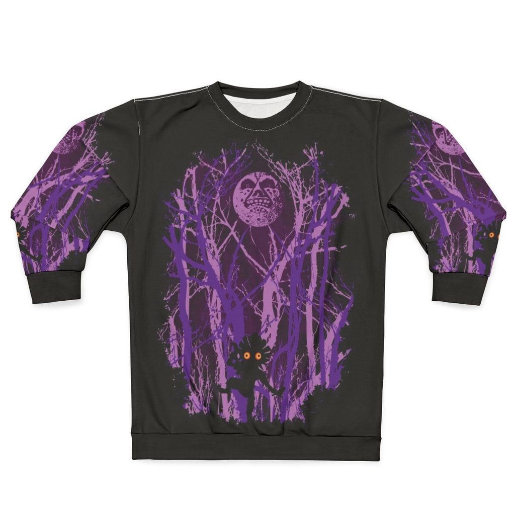 "Lost in the Woods" sweatshirt featuring nature and fantasy-inspired design