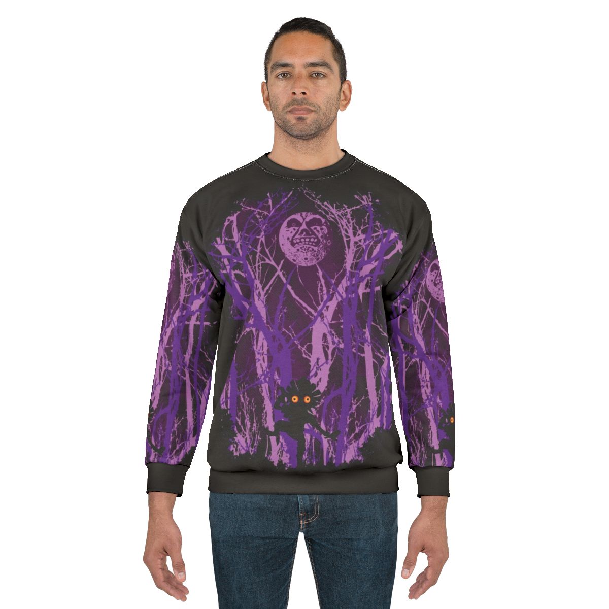 "Lost in the Woods" sweatshirt featuring nature and fantasy-inspired design