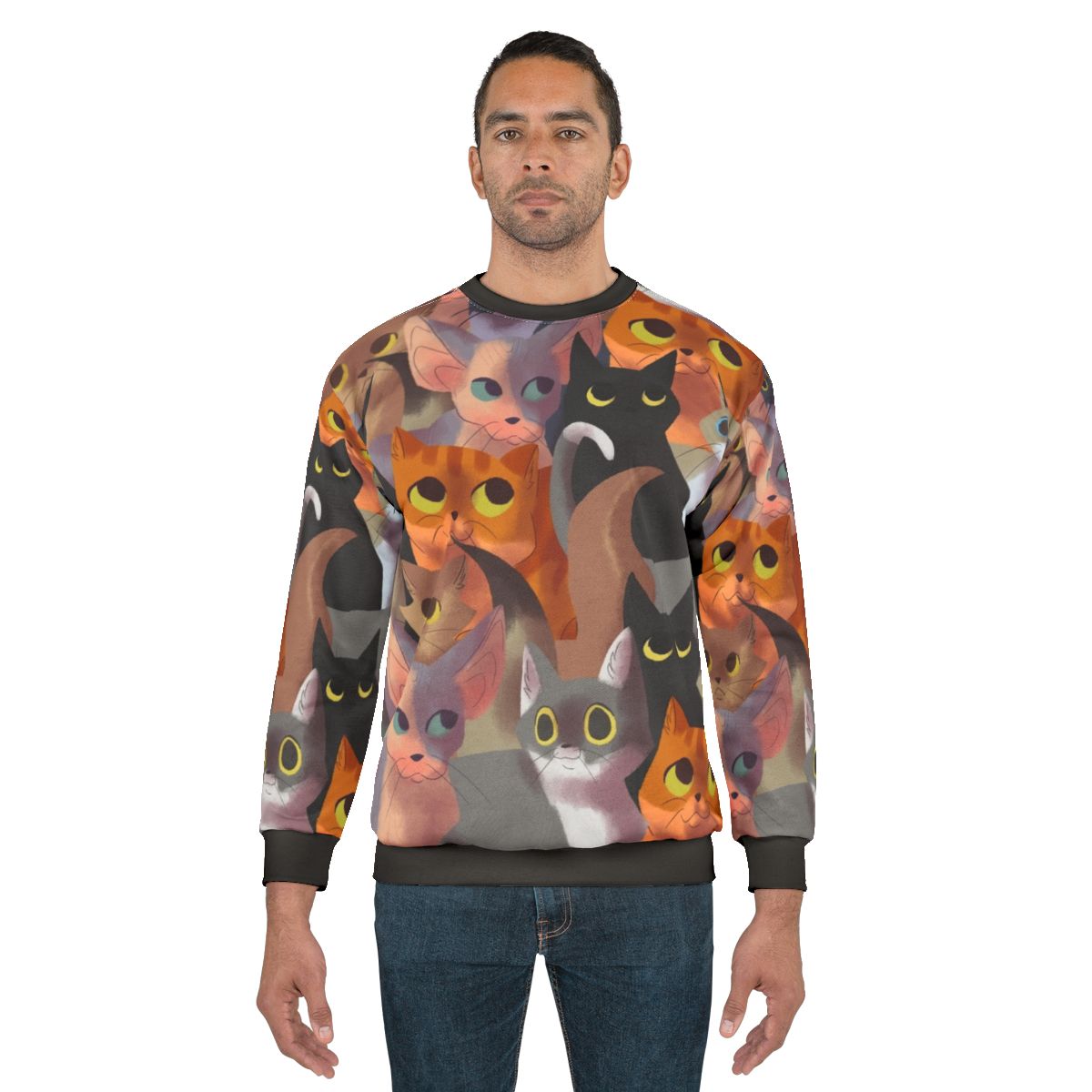 Lotsa Cats Sweatshirt featuring an adorable cat print pattern