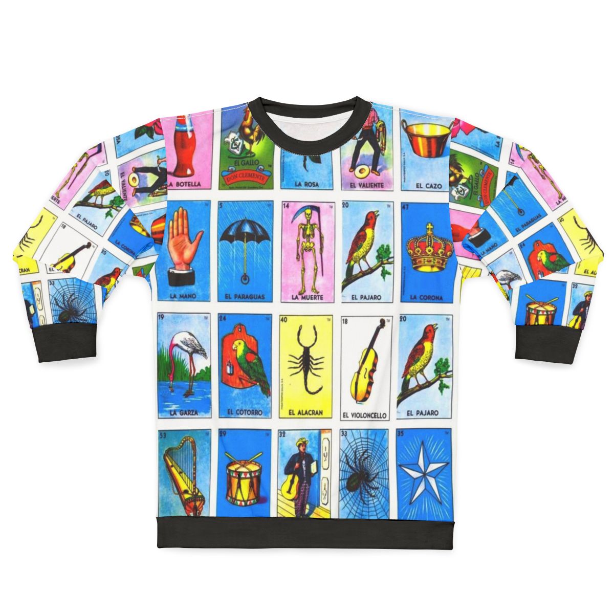 Mexican Lottery Bingo Sweatshirt with Mexican Cultural Symbols