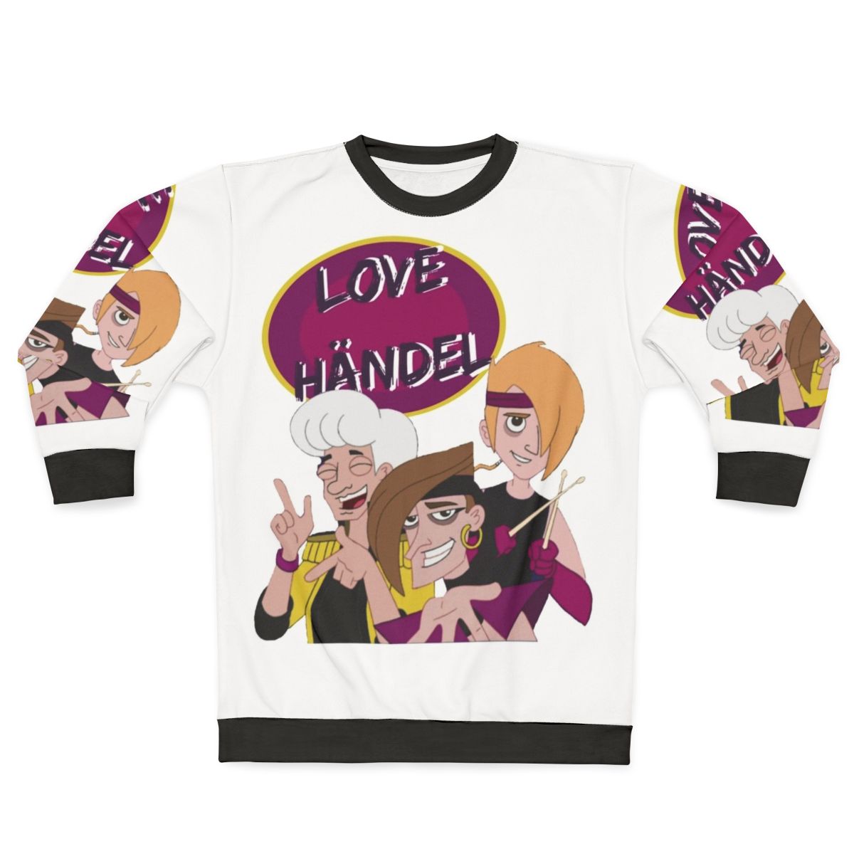 Love Handel Phineas and Ferb 80s Band Cartoon Sweatshirt