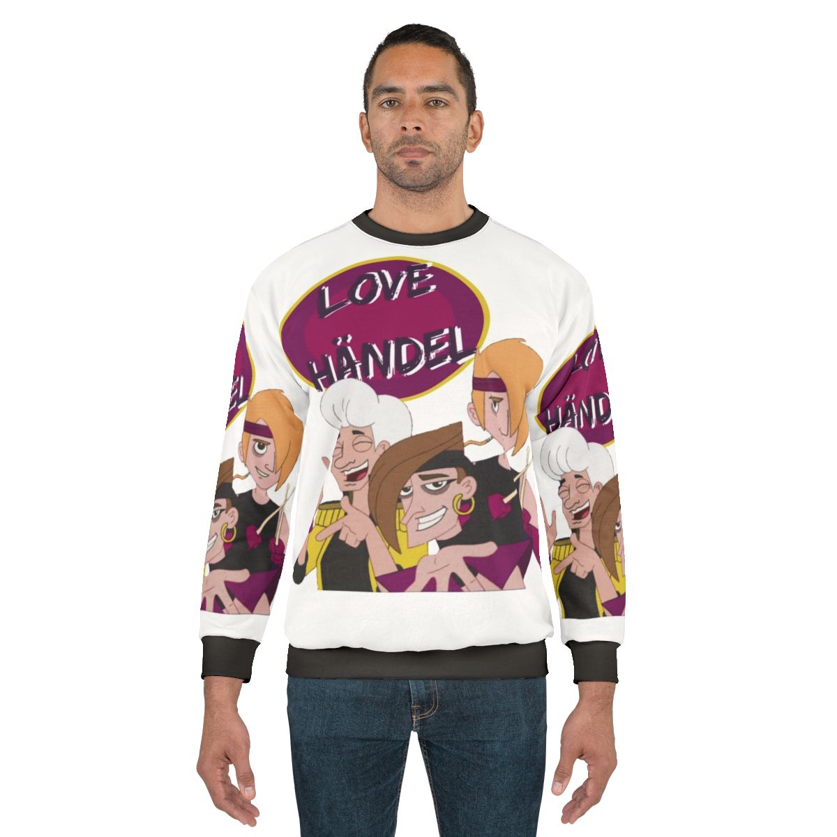 Love Handel Phineas and Ferb 80s Band Cartoon Sweatshirt