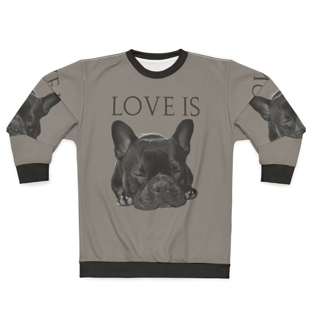 A cozy French Bulldog sweatshirt for dog lovers