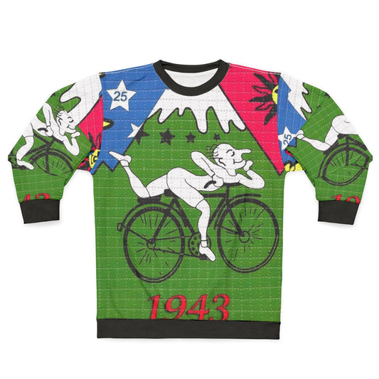 Vintage LSD Bicycle Day sweatshirt with retro psychedelic design
