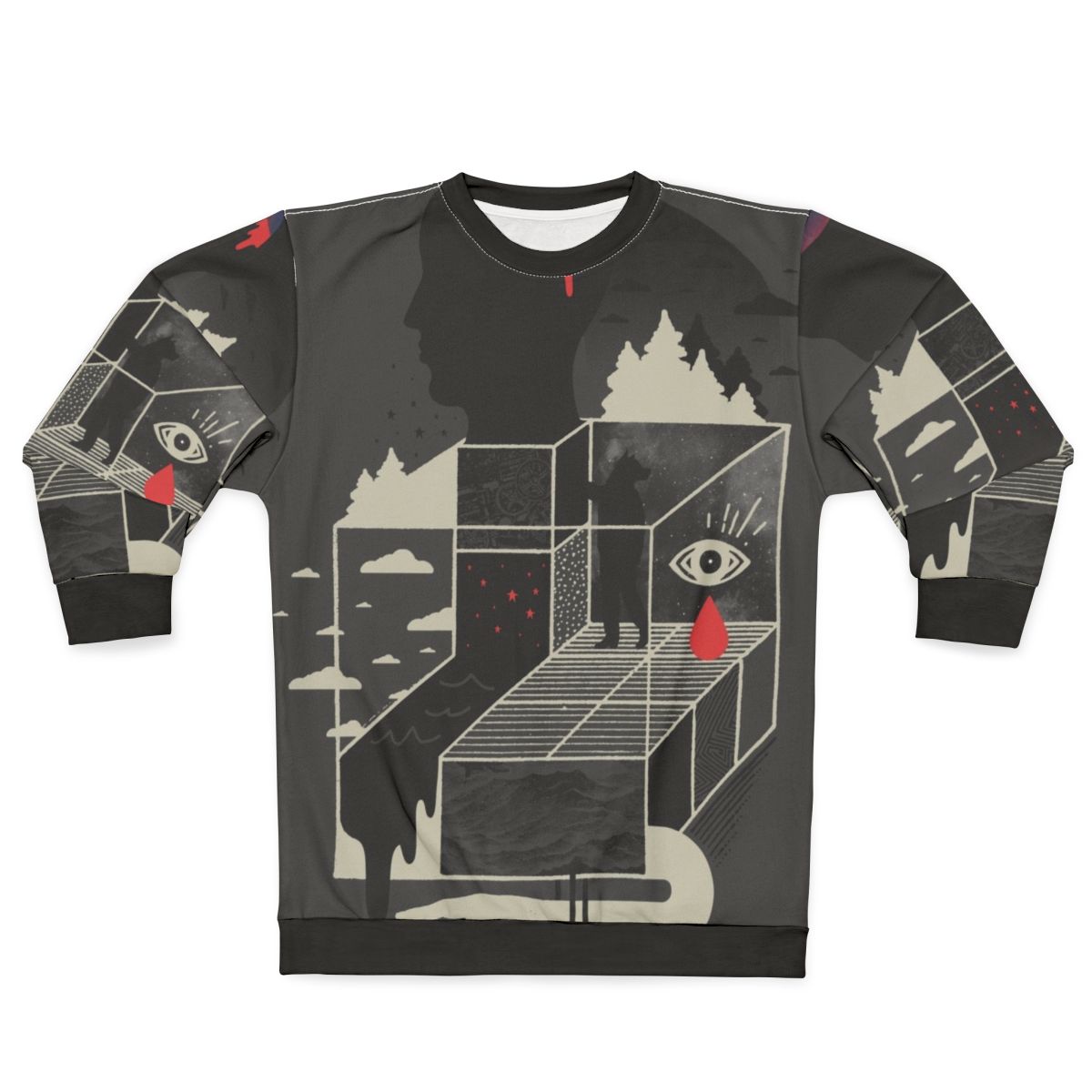 Lucid Screaming Surreal Sweatshirt with Abstract Dreamscape Design