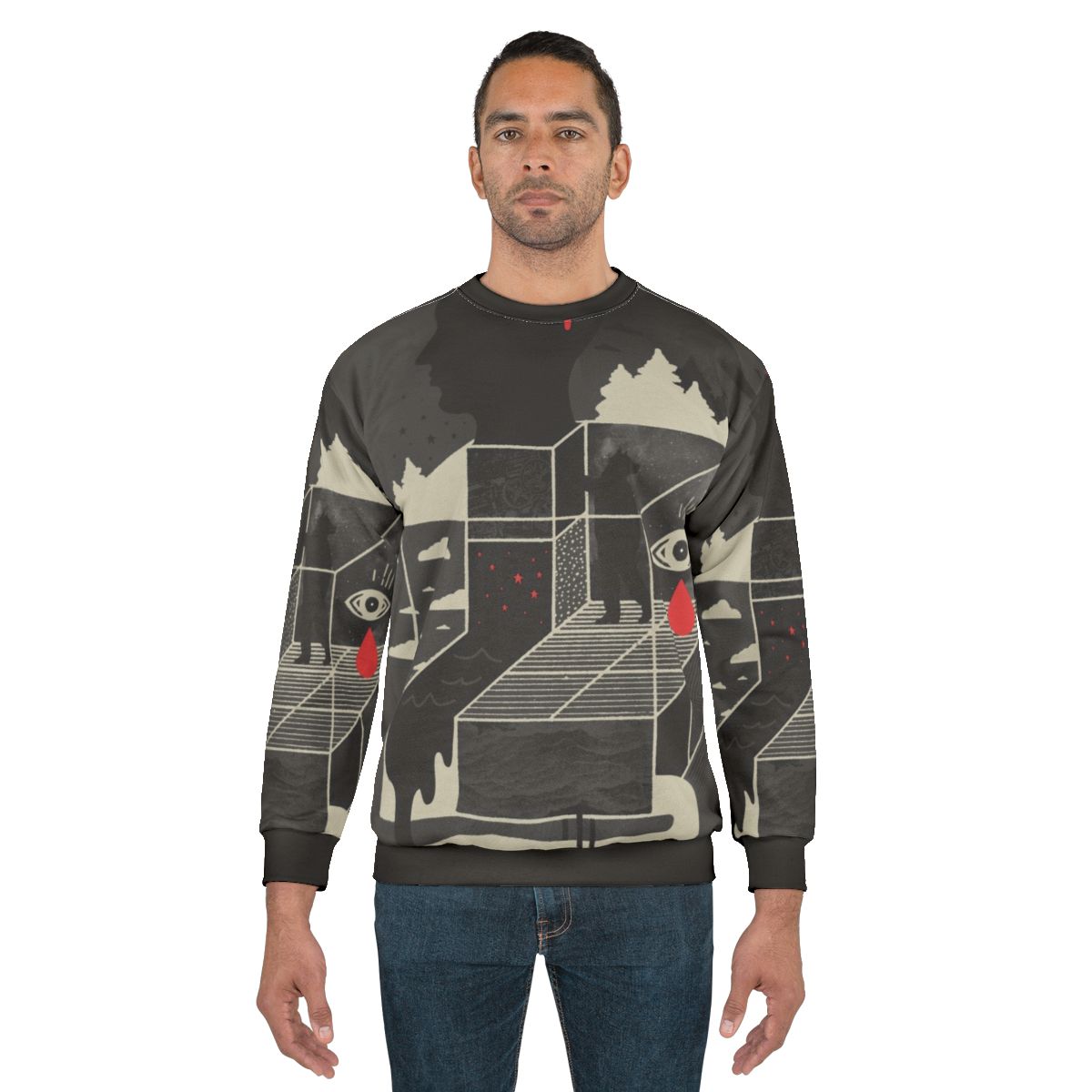 Lucid Screaming Surreal Sweatshirt with Abstract Dreamscape Design