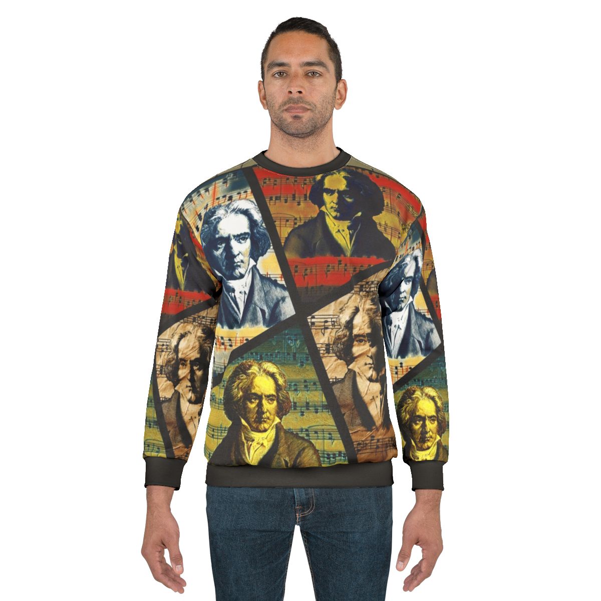 Beethoven painting collage on a sweatshirt