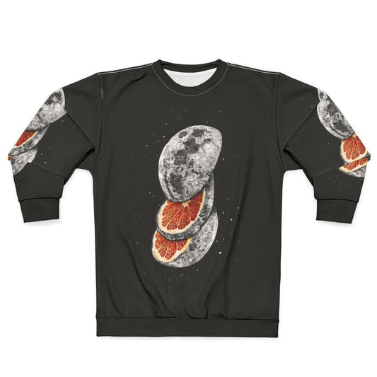 Lunar Fruit Sweatshirt with Full Moon and Space Design