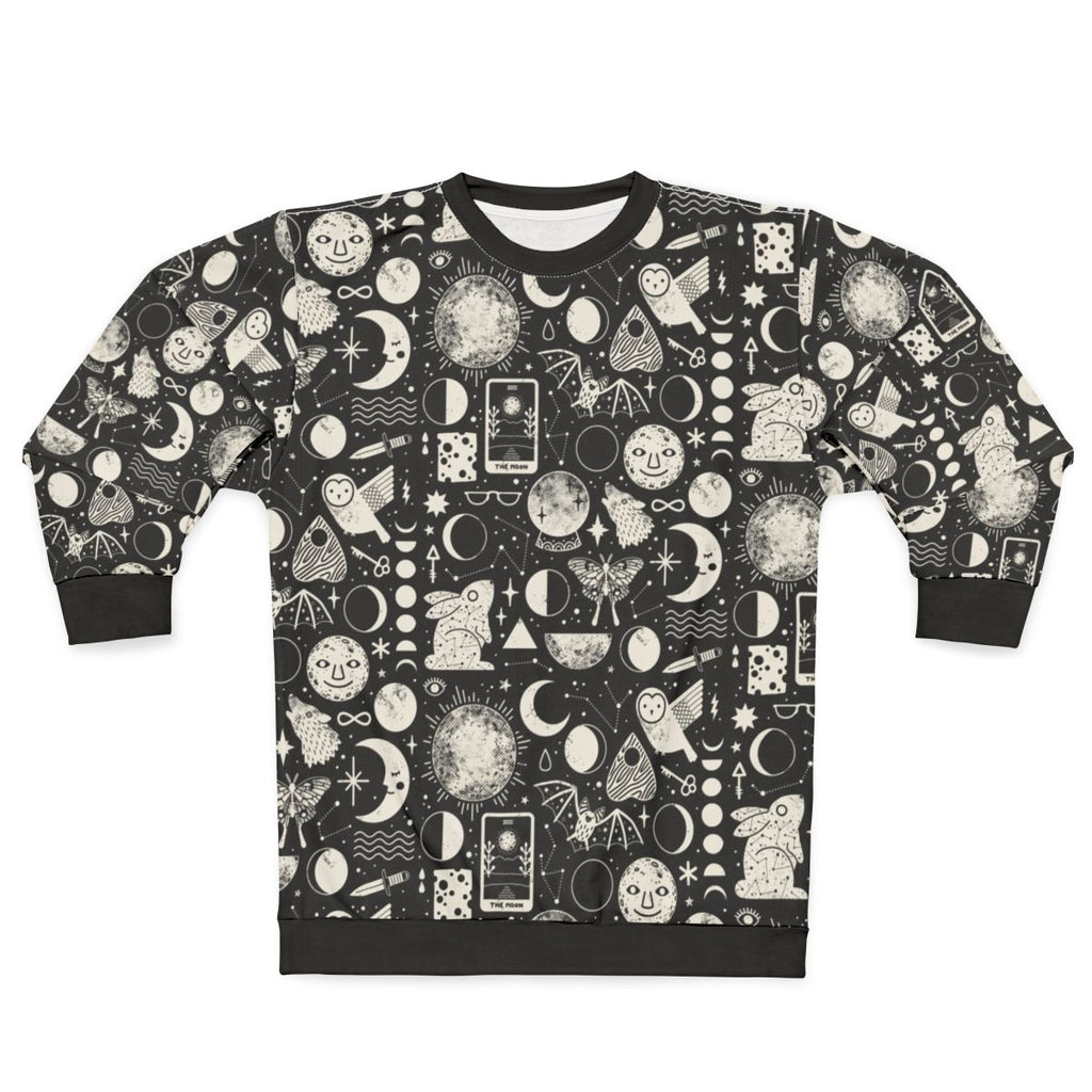 Lunar Pattern Eclipse Sweatshirt with celestial, witch, and witchy design