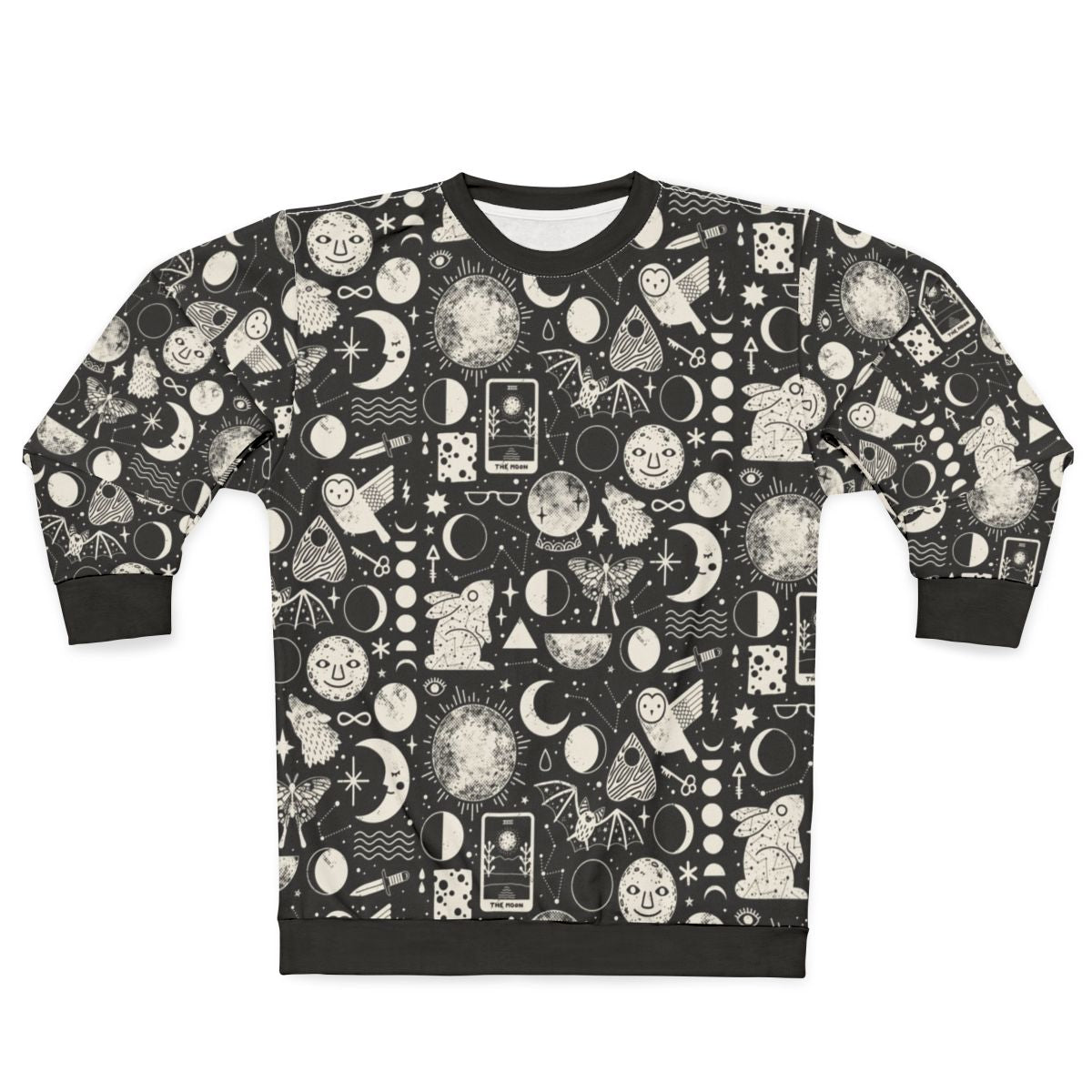 Lunar Pattern Eclipse Sweatshirt with celestial, witch, and witchy design