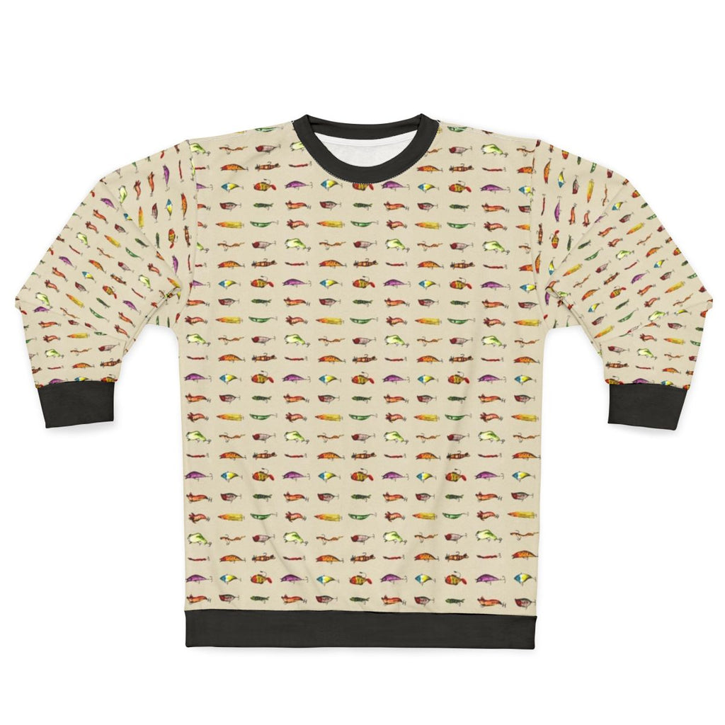 Watercolor fishing lures sweatshirt