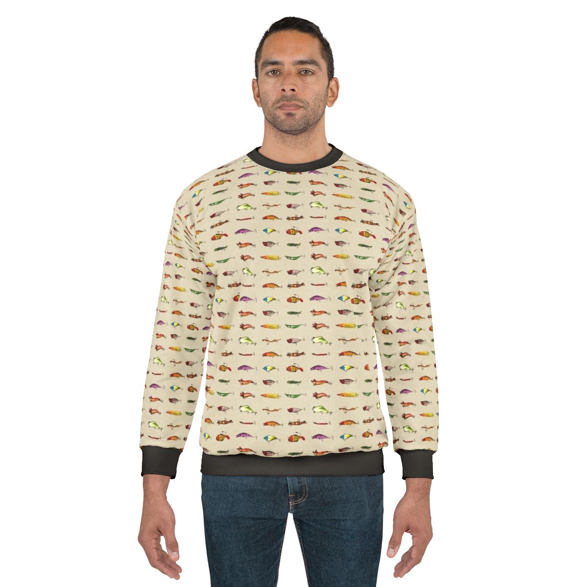 Watercolor fishing lures sweatshirt