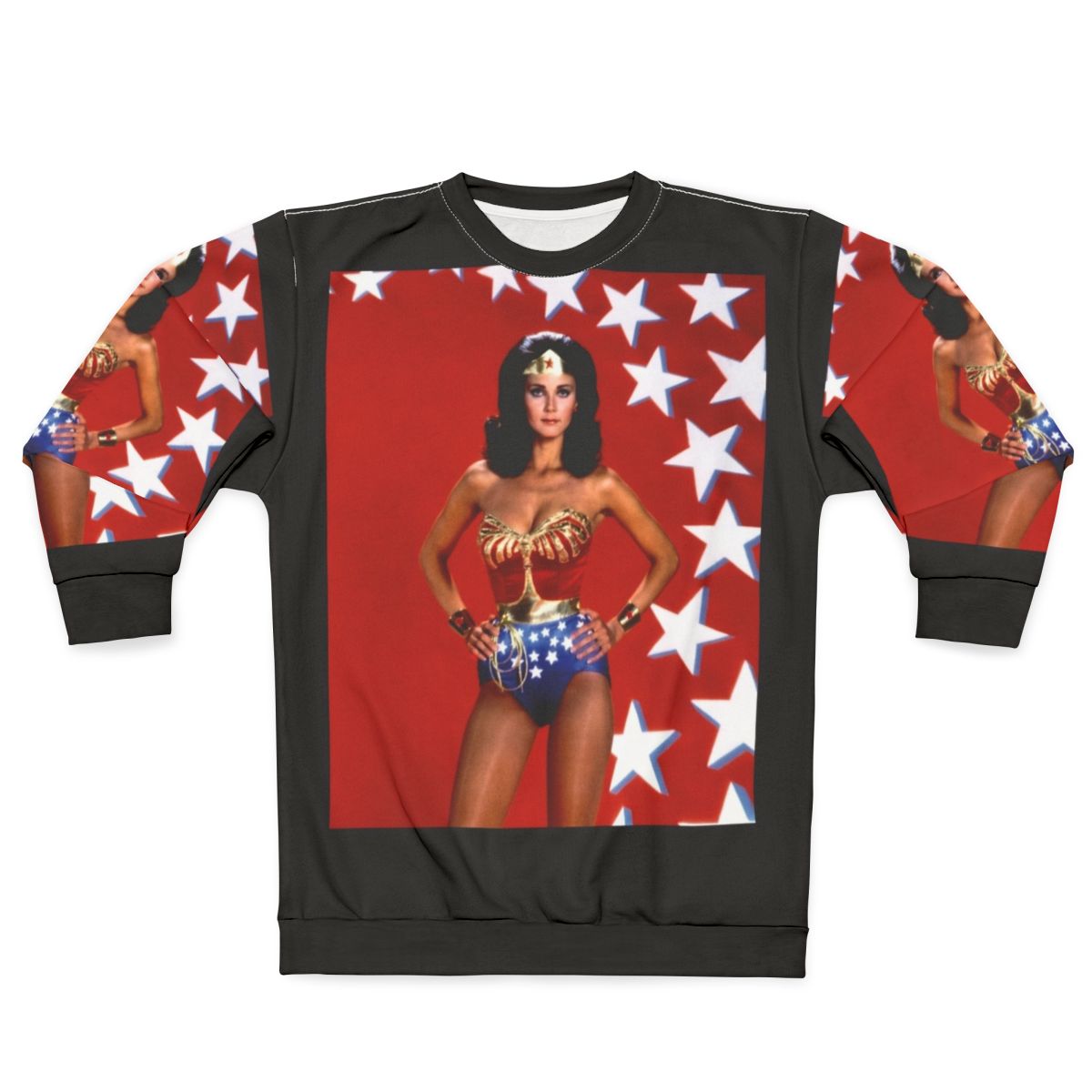 Lynda Carter Sticker Sweatshirt for Retro Movie Fans