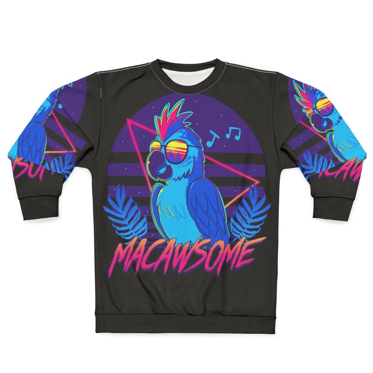 Macaw tropical bird 80s retro sweatshirt