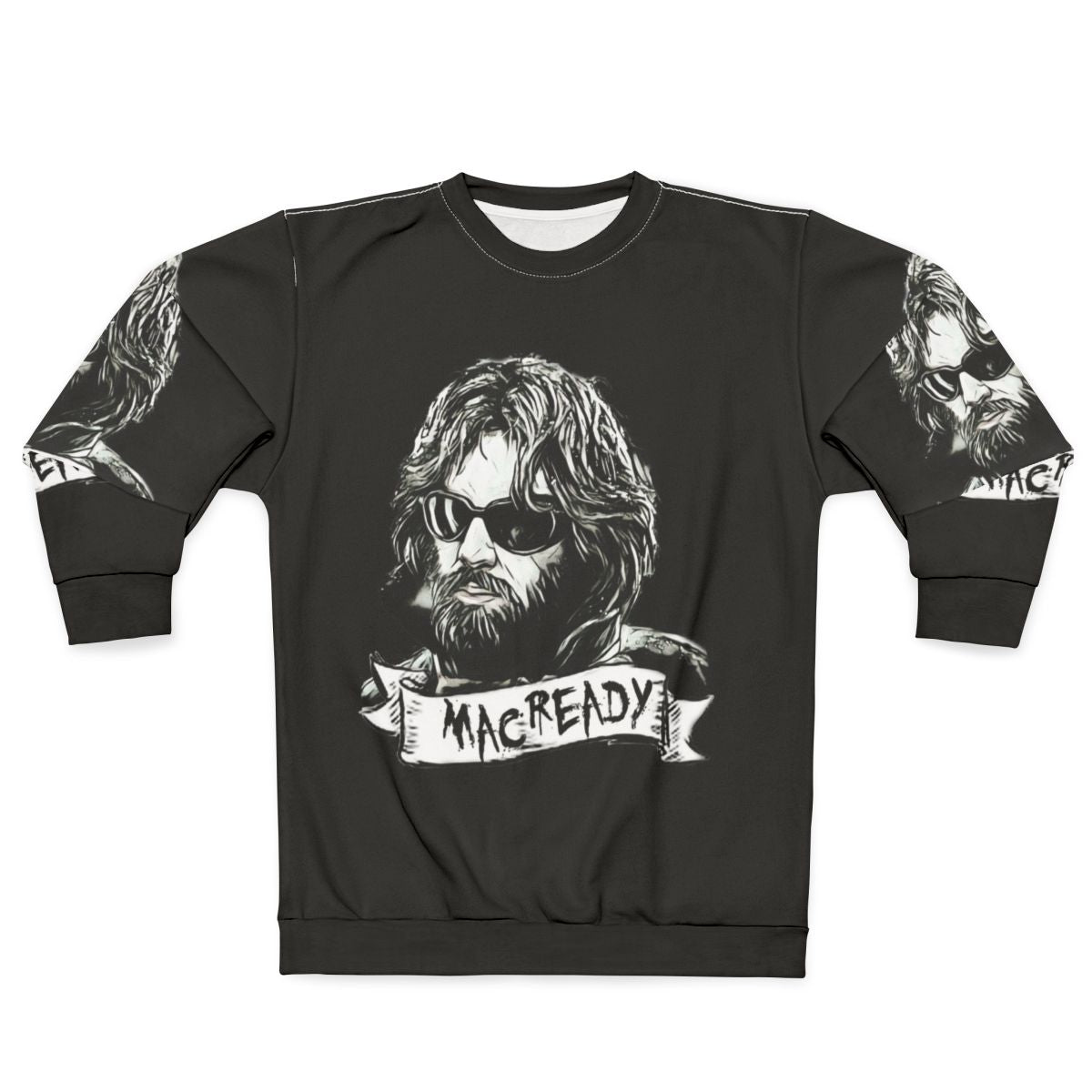 "The Thing Macready Sweatshirt featuring John Carpenter's 80s horror classic"