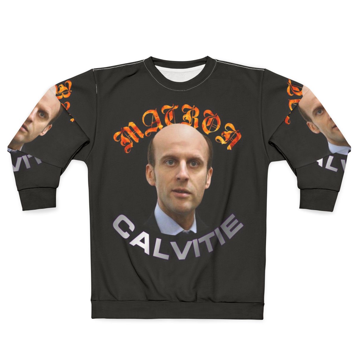 Macron Bald Sweatshirt - Humorous Political Apparel