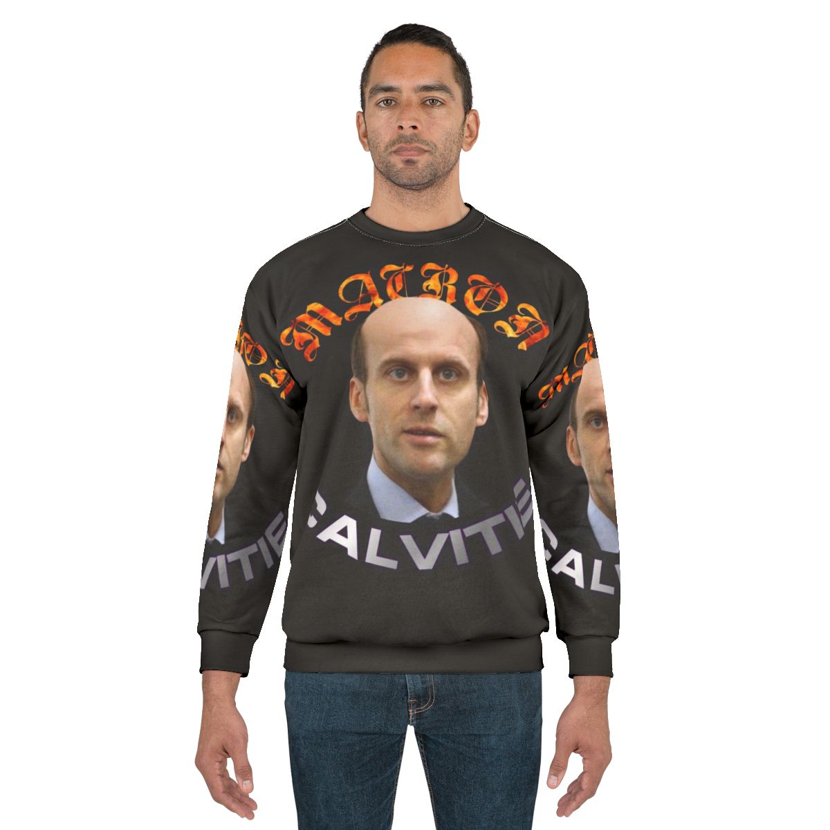 Macron Bald Sweatshirt - Humorous Political Apparel