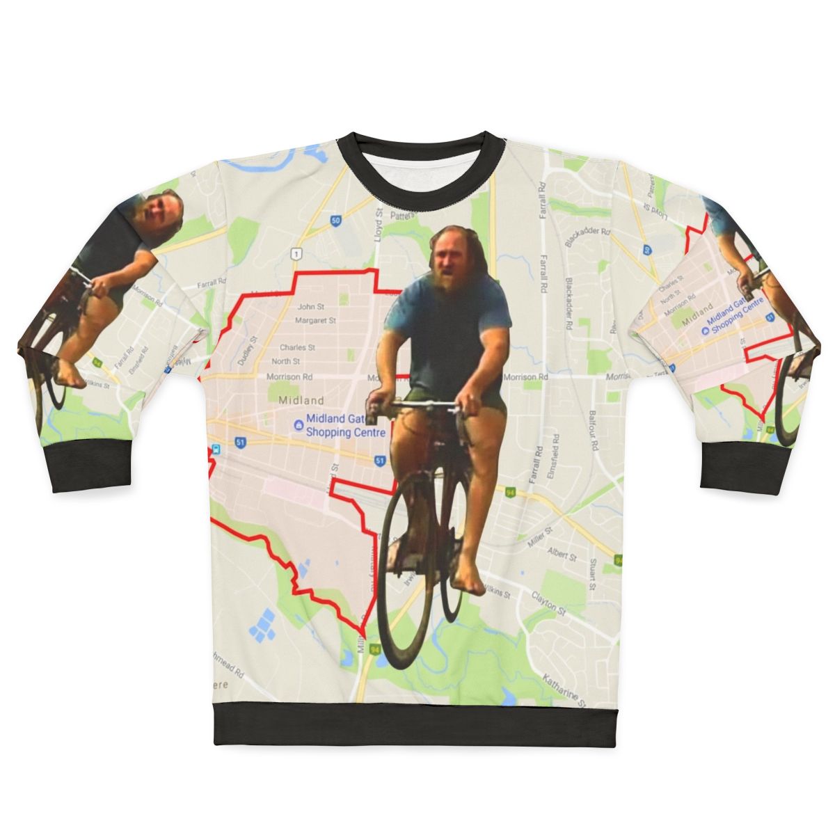 Mad Dog Riding Bike Funny Sweatshirt