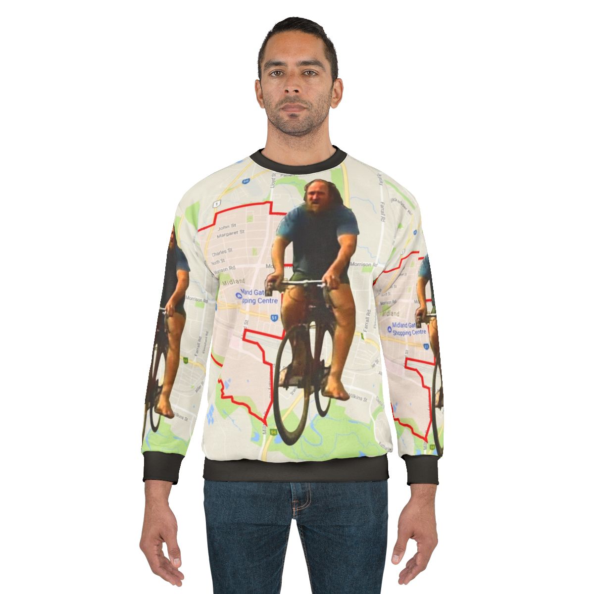 Mad Dog Riding Bike Funny Sweatshirt