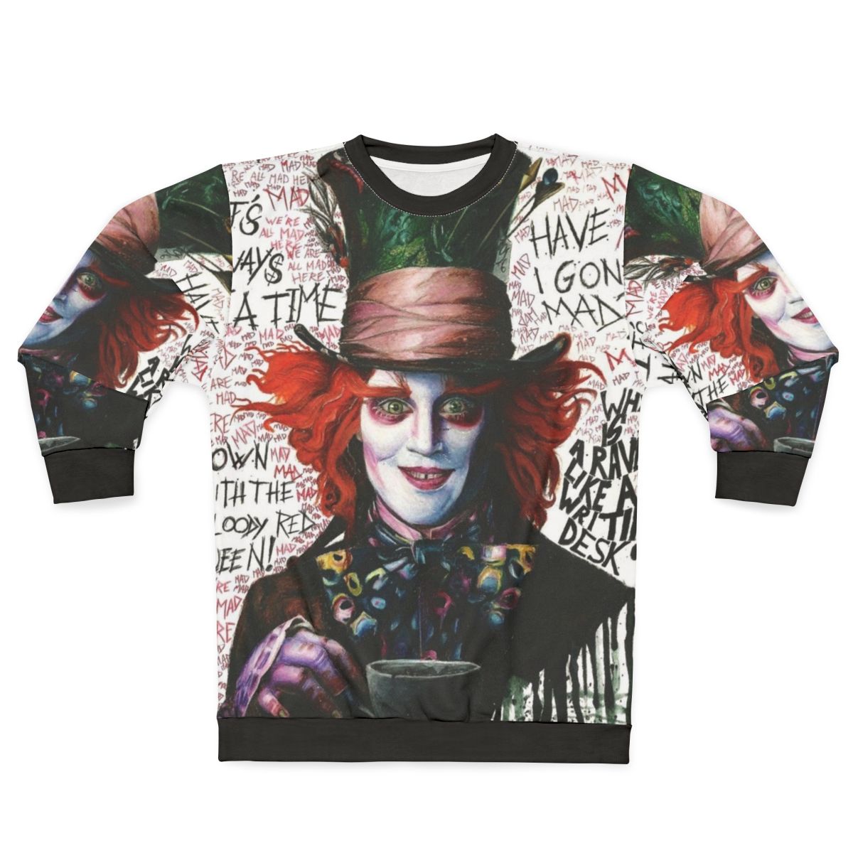 Mad Hatter movie character sweatshirt