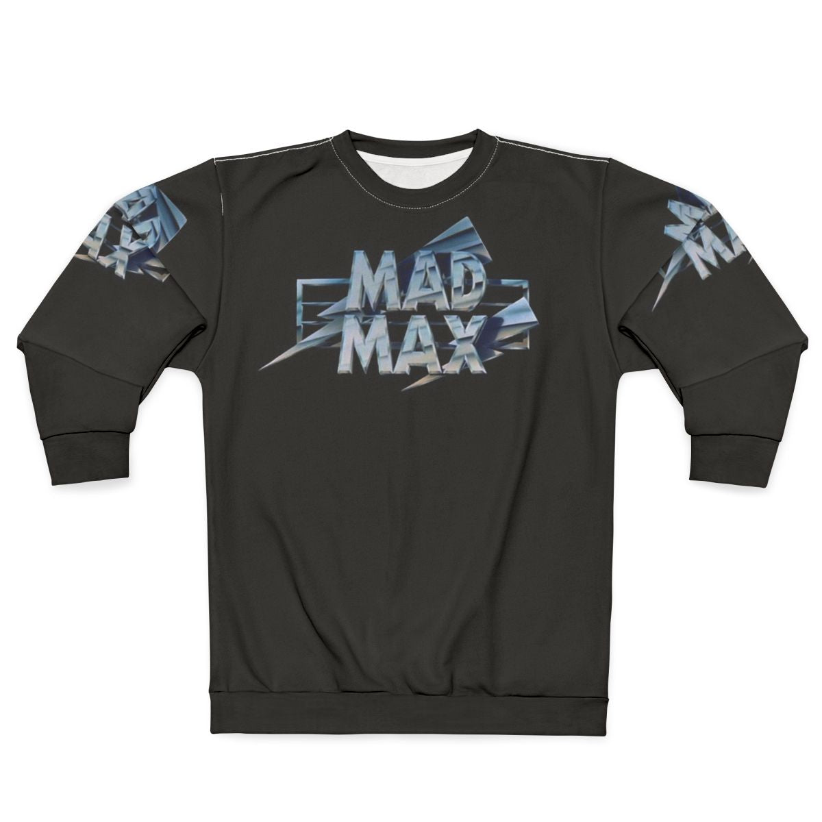 Mad Max film title graphic printed on a sweatshirt