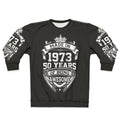 50th birthday sweatshirt with vintage 1973 design