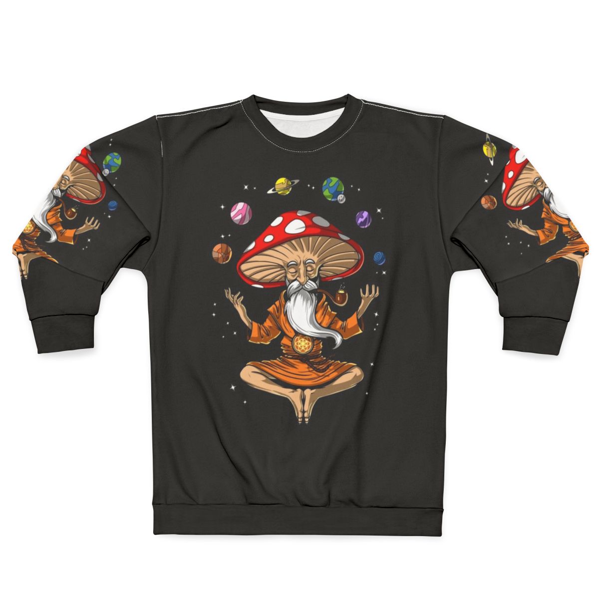 Psychedelic magic mushroom buddha sweatshirt