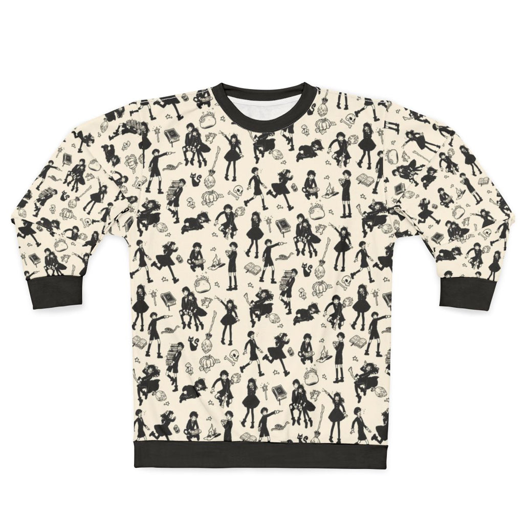 Magical black and white sweatshirt with witchy design