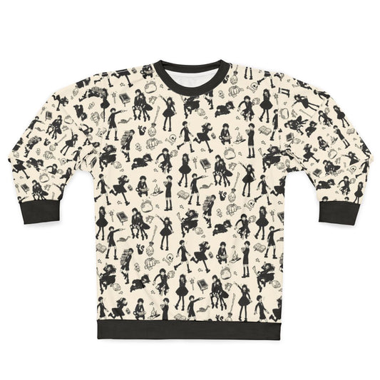Magical black and white sweatshirt with witchy design