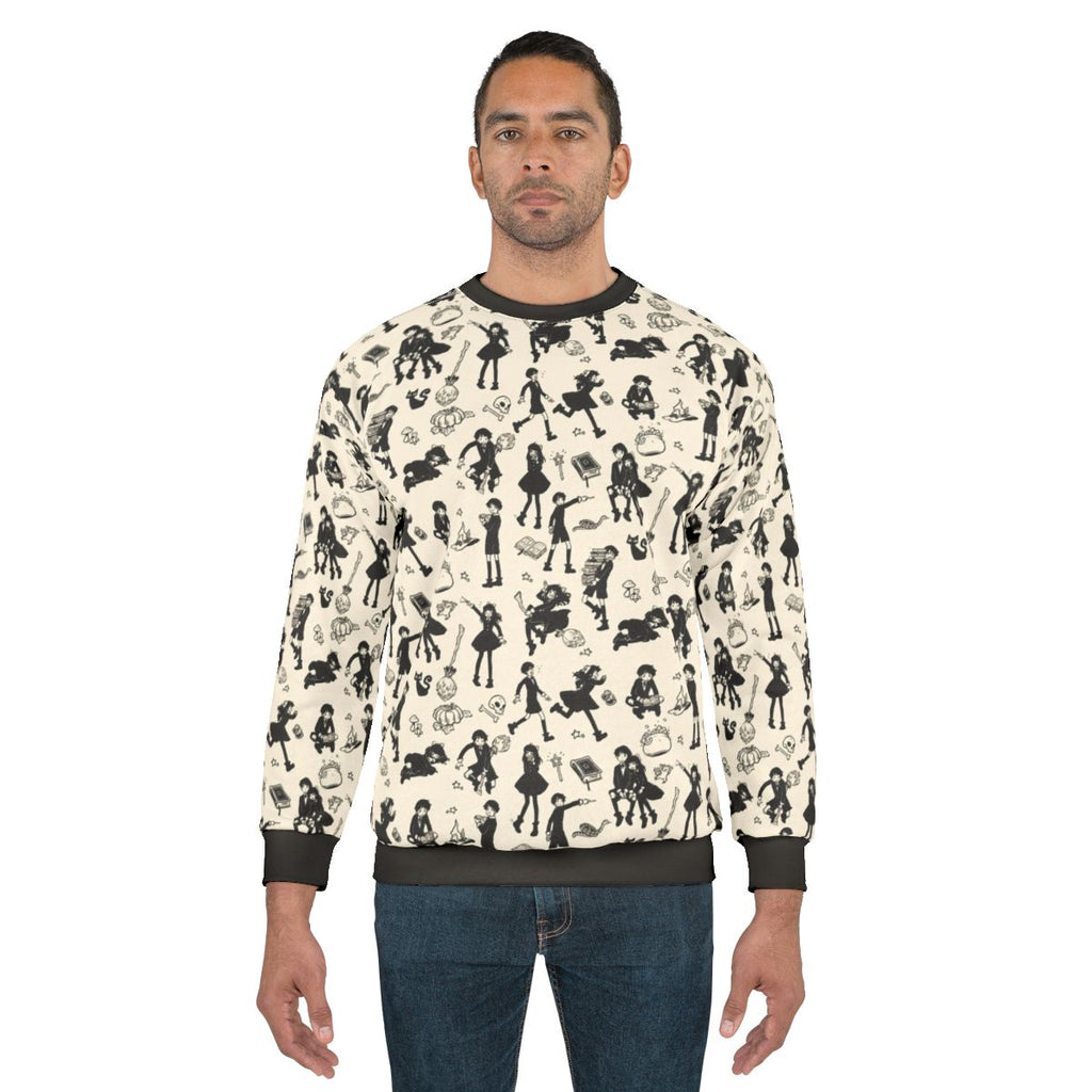 Magical black and white sweatshirt with witchy design