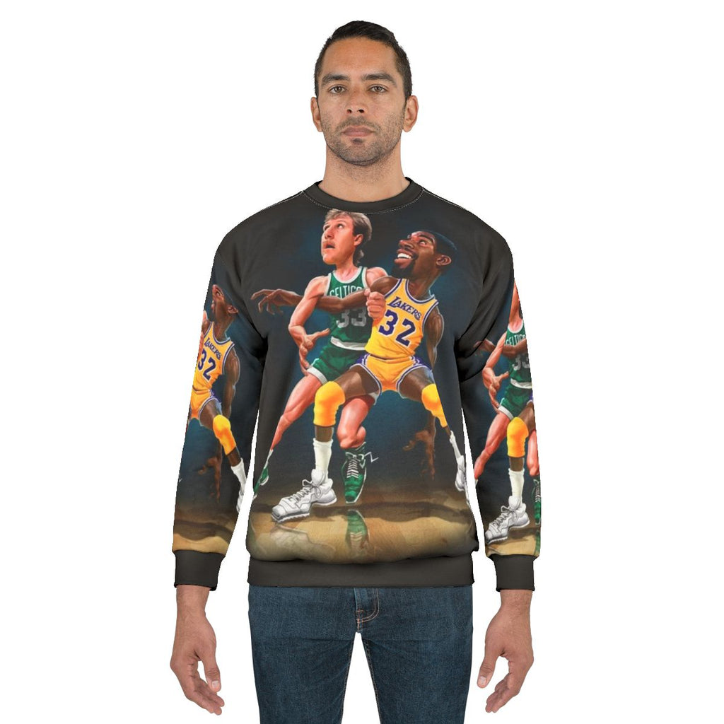 Magic vs Bird Sweatshirt - Iconic Basketball Rivalry Design