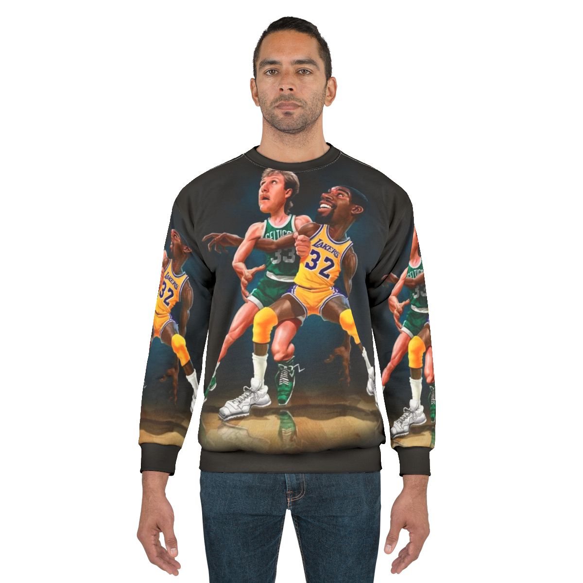 Magic vs Bird Sweatshirt - Iconic Basketball Rivalry Design
